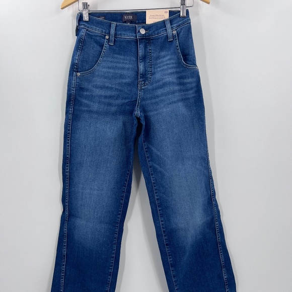 nydj Brooke loose straight jeans color opera blue new size 00 - Picture 2 of 11